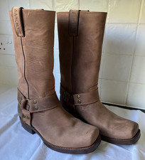 Sancho Brown Leather Cowboy Boots Shoes Biker Western Size UK7, great condition