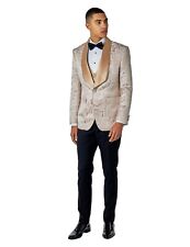 Mens 3 Piece Wedding Suit Gold
