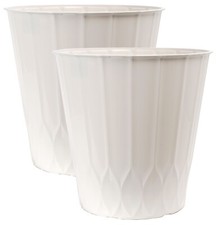 2 x 22 Litre Cream Plant Pots