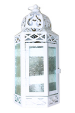 Vela Large White Moroccan Shabby Candle Holder 12' Lantern Hanging Wedding Lamp