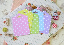 White Polka Dot Pastel Scallop Tags 20pc handmade wedding wishing tree gift tags