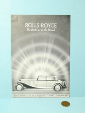 1923 Black & White Rolls-Royce Pictorial Advert Royal Academy Illustrated #DB2