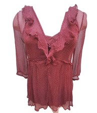Jigsaw Ruffle Front Ditsy Silk