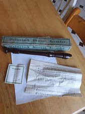 Vintage 1970s Dolmetsch Descant Recorder in original box and paper work.