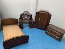 Vtg Handmade Wooden Apprentice Dolls House Furniture Bedroom Set Pippa Size??