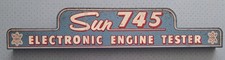 SUN 745 Electronic Engine Tester Metal Sign, Vintage In Good Original Condition