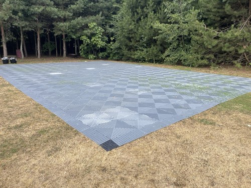 Grey plastic flooring - grey,