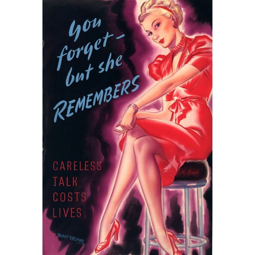 Vintage wwii careless talk - wwii, 'careless