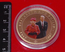 Royalty $1 Coin Cook Islands 2010 Elizabeth & Philip 2007 Wedding Anniversary