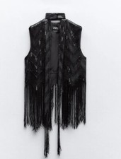 ZARA BLACK SEQUINNED WAISTCOAT