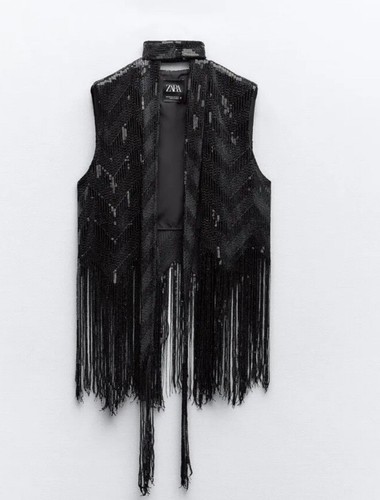 Zara black sequinned waistcoat - zara,