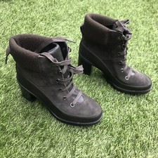 UGG Redwood Women’s  Lace Up Heeled Ankle Mid Block Ankle Boots. Uk 7. Blk/olive