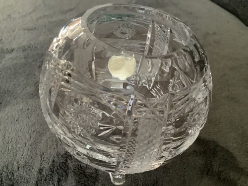 Bohemian crystal rose bowl