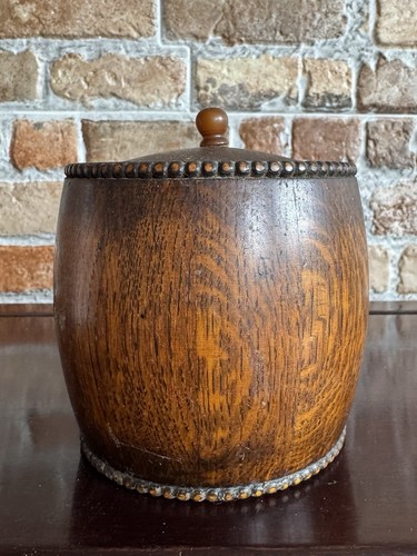 Vintage wooden tobacco jar - tobacco,