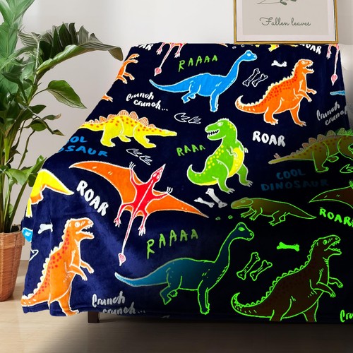 Dinosaur blanket kids glow - blanket,