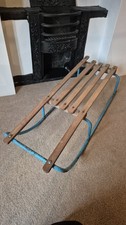 Vintage Wooden Metal Snow Sleigh Sledge