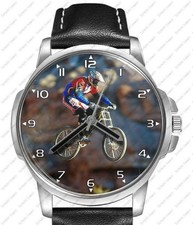 Mountain Bike Sport Black Leather Strap Watch