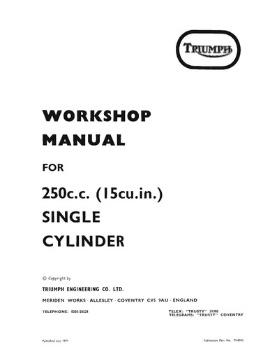 Triumph workshop manual 1971 - triumph, &