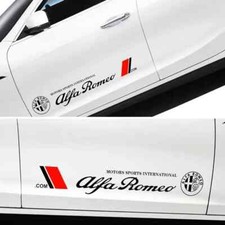 Alfa Romeo Side Skirt Gloss Vinyl Car Decals Stickers Set Of 2 Default Black
