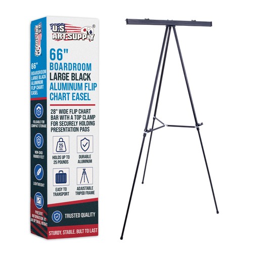 Black aluminum flipchart - 66",
