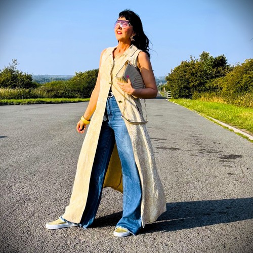1970s vintage long gold - long,