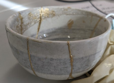 Handmade Kintsugi White Silver