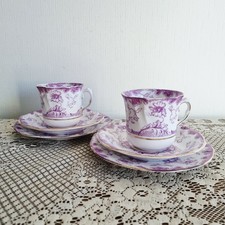 Pair of antique purple & White