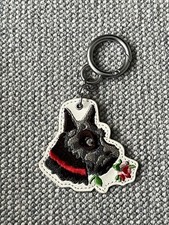 CATH KIDSTON Dog Keyring - Black Scottie Dog with Red Collar - Vintage Style Cha