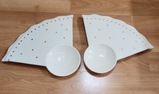 Borek Sipek for Driade Breakfast Plates Set of 2 White w Gold Accents Near Mint