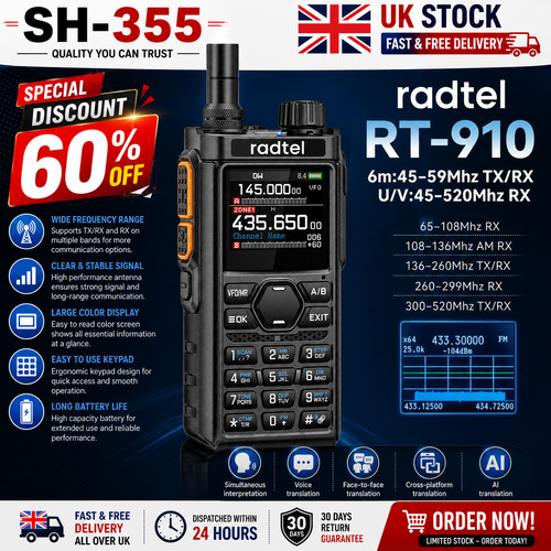 Pre programmed radtel 910b - programmed,