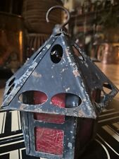 Antique vintage old Retro RED Fibreglass lantern light lamp shade