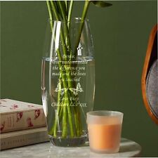 Personalised Glass Vase Any Text Gift for Birthdays, Mothers Day, Wedding Gifts