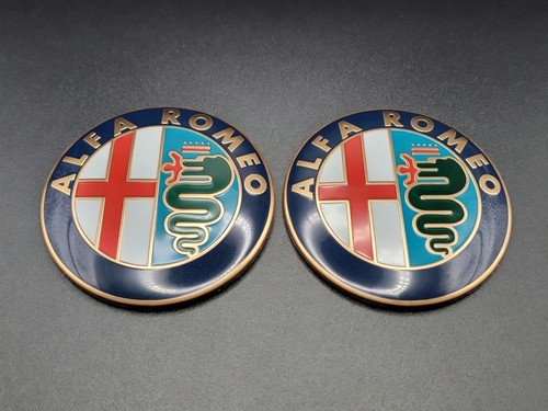 74mm alfa romeo emblem - 2x,