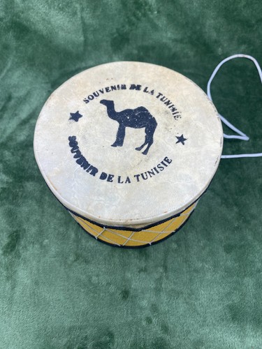 Vintage tunisian souvenir drum - vintage,