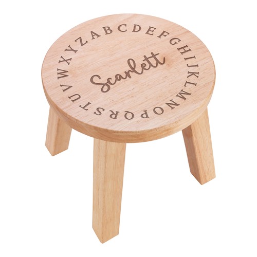 Personalised wooden stool - wooden,