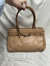 Coach Tan Leather Buckle Bag