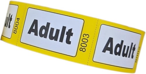 Adult roll ticket yellow - adult,