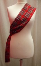 Red Tartan Sash Burns Night Fancy Dress Scottish Royal Stewart Budget Sash 1.8m