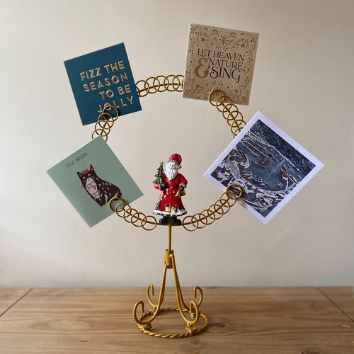 Gold santa circle christmas - santa,