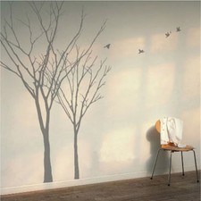 Winter Autumn Tree Birds Lounge Bedroom Vinyl Wall Art Stickers, Wall Decals