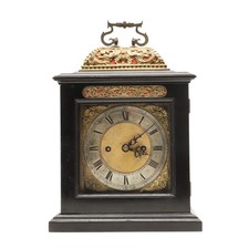 . A 19TH CENTURY EBONISED EIGHT DAY BRACKET CLOCK BY HERBERT ROSE.