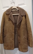 Victor W Stokes Ladies Sheepskin Coat Size 16 Vintage Brown