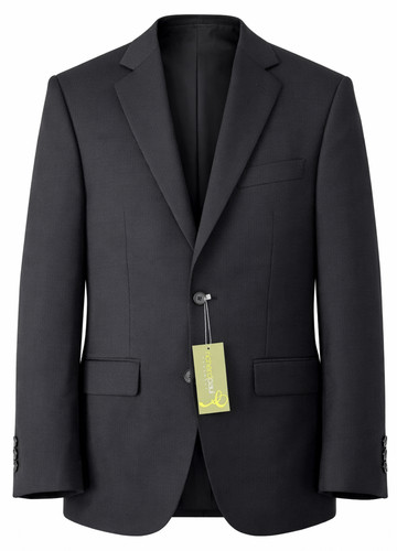 Black herringbone wool jacket - black,