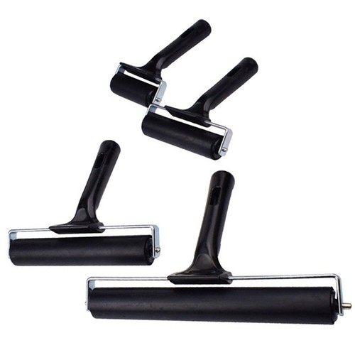 Black rubber roller brayer - rubber,