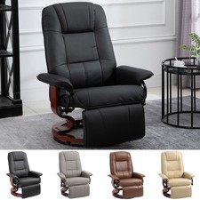 Ergonomic Recliner Sofa Chair PU Leather Armchair Lounger with Footrest