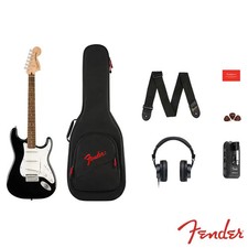 Squier Stratocaster Mustang Fender Electric Guitar Affinity Series Black Set Fun