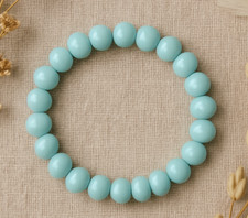  Stretch Elastic Bracelet 8mm Pale Sky Light Baby Blue  Woman Gift