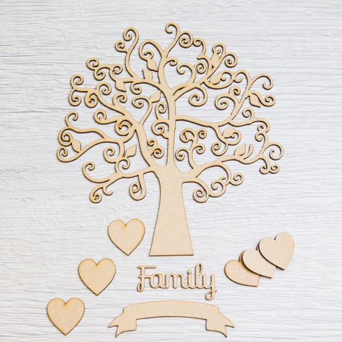 Wooden family tree - tree, mdf