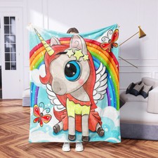Cartoon Unicorn Blanket Soft