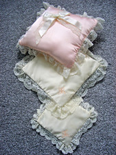 Small Bedroom Scatter Cushions in Peach and Cream - Job Lot of x 3